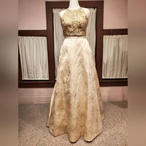 Ivory & Gold Two Piece Gown